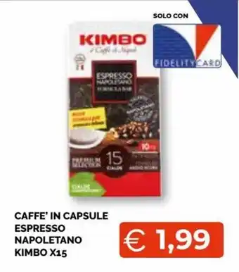 Mercatò Kimbo Caffè in capsule espresso napoletano x15 offerta