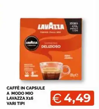 Mercatò Lavazza Caffè in capsule a modo mio x16 vari tipi offerta