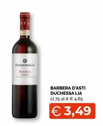 Mercatò Barbera D'Asti duchessa Lia 75 cl offerta
