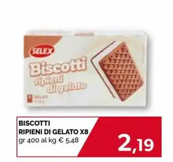 Mercatò Selex Biscotti ripieni di gelato x8 400 gr offerta