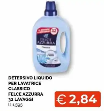 Mercatò Felce Azzurra Detersivo liquido per lavatrice classico 32 lavaggi 1,595 lt offerta