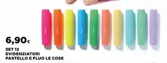 Ipercoop Set 12 evidenziatori pastello e fluo le cose offerta