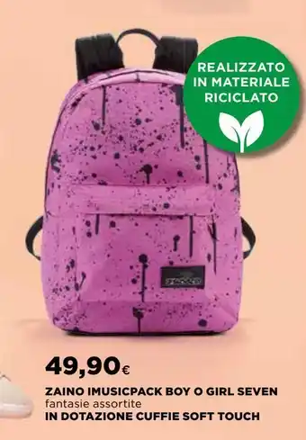 Ipercoop Zaino imusicpack boy o girl seven offerta
