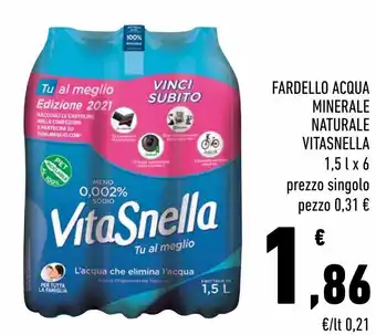 Conad Fardello acqua minerale naturale vitasnella offerta