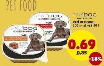 PENNY Pro Dog Pate Per Cane offerta