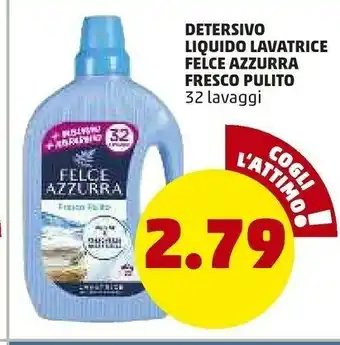 PENNY Felce Azzurra Detersivo Liquido Lavatrice Fresco Pulito offerta