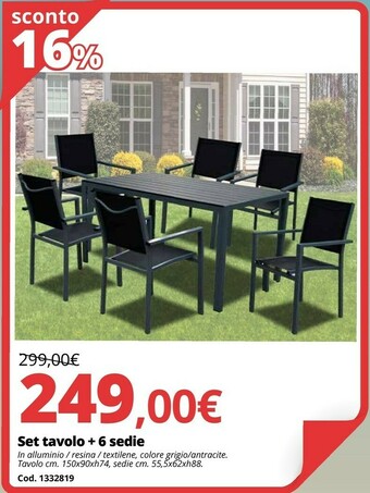 Brico Io Set Tavolo + 6 Sedie offerta