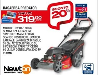 Bricofer Newton Rasaerba Predator offerta
