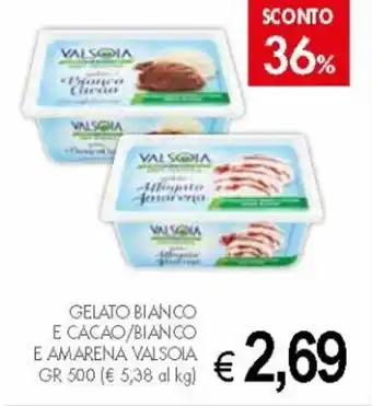 PrestoFresco Valsoia Gelato Bianco e Cacao/Bianco e Amarena gr 500 offerta