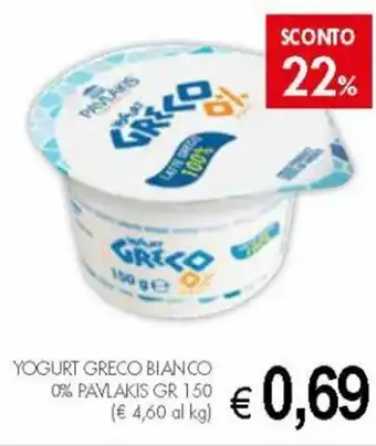 PrestoFresco Yogurt Greco Bianco 0% Pavlakis gr 150 offerta