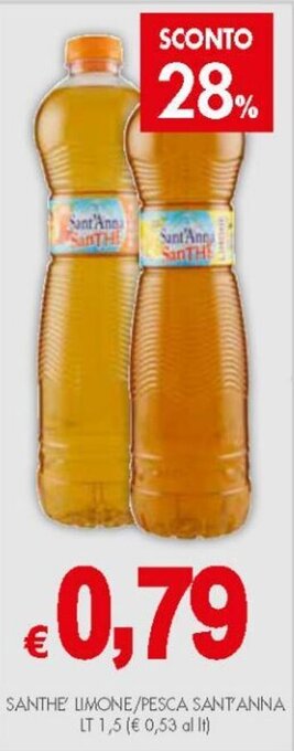 PrestoFresco Santhé Limone/Pesca Sant'Anna lt 1,5 offerta