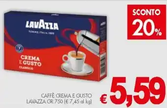 PrestoFresco Lavazza Caffè Crema e Gusto gr 750 offerta