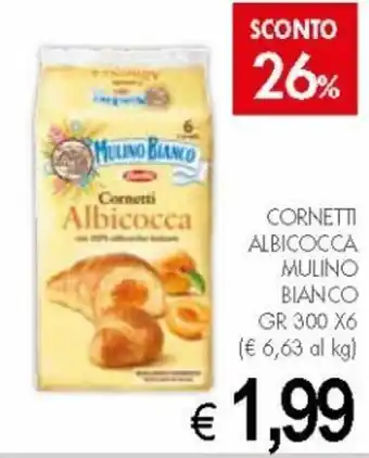 PrestoFresco Mulino Bianco Cornetti Albicocca gr 300 x 6 offerta