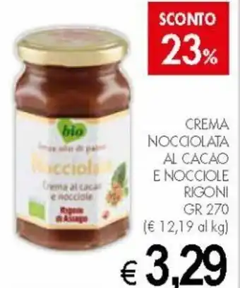 PrestoFresco Rigoni Crema Nocciolata al Cacao e Nocciole gr 270 offerta