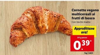 Cornetto vegano multicereali ai frutti di bosco