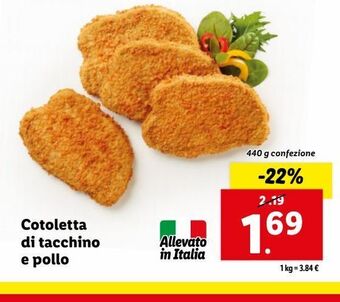 Lidl Cotoletta di tacchino e pollo offerta