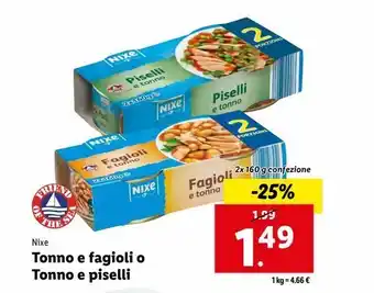 Lidl Tonno e fagioli o tonno e piselli offerta