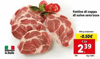Lidl Fettine di coppa di suino senz'osso offerta