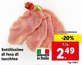 Lidl Sottilissime di fesa di tacchino offerta