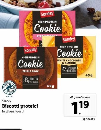 Lidl Biscotti proteici offerta