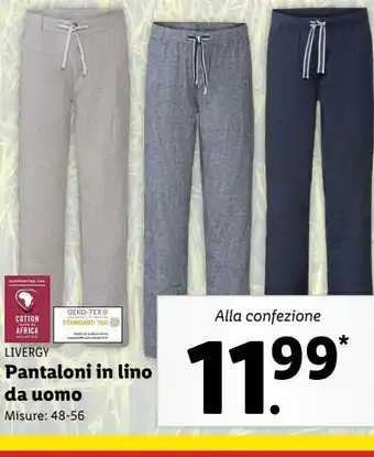 Lidl Pantaloni in lino da uomo offerta