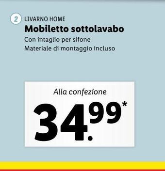 Lidl Mobiletto sottolavabo offerta