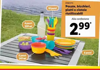 Lidl Posate, bicchieri, piatte o ciotole riutilizzabili offerta