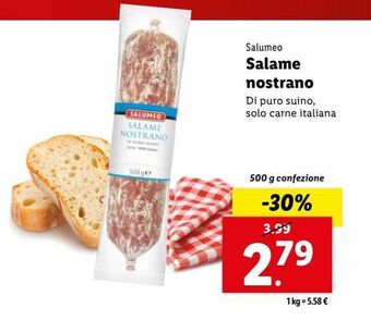 Lidl Salame nostrano offerta