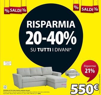 JYSK Divano letto con chaise longue offerta