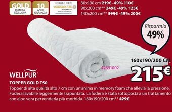 JYSK Topper gold t50 offerta