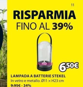 JYSK Lampada a batterie offerta