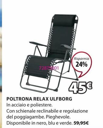 JYSK Poltrona relax offerta