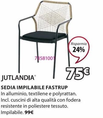 JYSK Sedia impilabile offerta