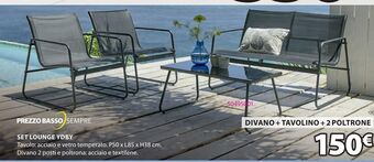 JYSK Divano + tavolino + 2 poltrone offerta
