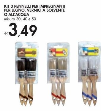 Bennet Kit 3 pennelli per impregnanti per legno, vernici a solvente o all'acqua offerta