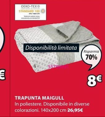 Trapunta in poliestere
