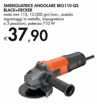 Bennet Smerigliatrice angolare beg 110-qs black-decker offerta
