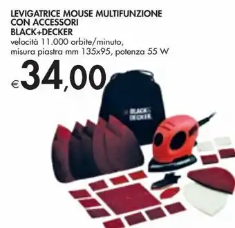 Bennet Levigatrice mouse multifunzione con accesori black+decker offerta