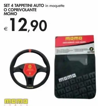 Set 4 tappetini auto o coprivolante momo