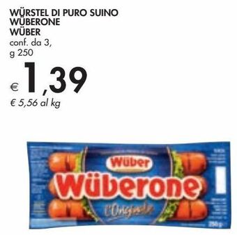 Bennet Würstel di puro suino wüberone wüber offerta