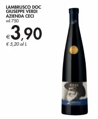 Bennet Lambrusco doc giuseooe verdi azienda ceci offerta