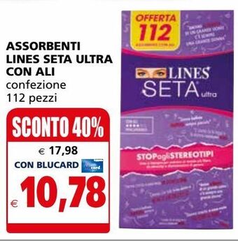 Il Gigante Assorbenti lines seta ultra con ali offerta