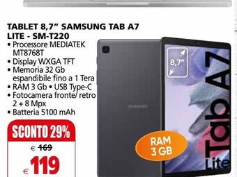 Il Gigante Tablet 8,7" samsung tab a7 lite - sm-t220 offerta
