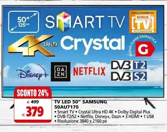 Il Gigante Tv led 50" samsung 50au7170 offerta