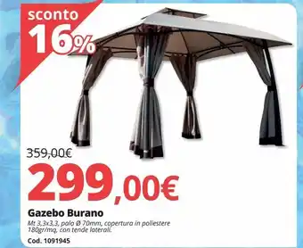 Brico Io Gazebo burano mt 3x3, offerta