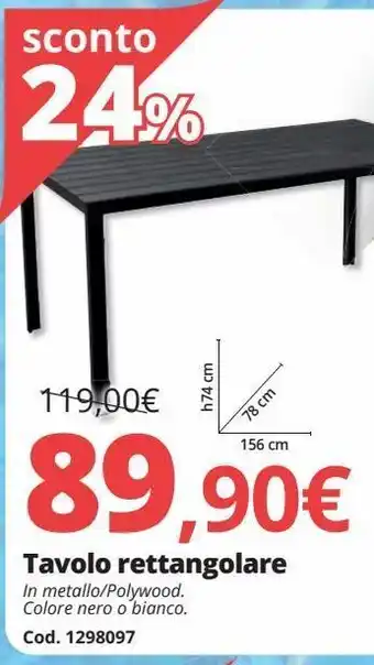 Tavolo rettangolare