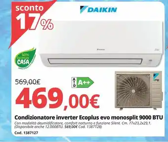 Condizionatore inverter ecoplus evo monosplit 9000 btu