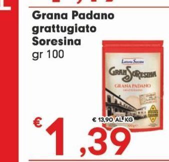 Despar Grana padano grattugiato soresina gr 100 offerta