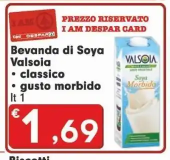 Despar Bevanda di soia valsoia offerta