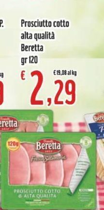 Despar Prosciutto cotto alta qualita beretta gr 120 offerta
